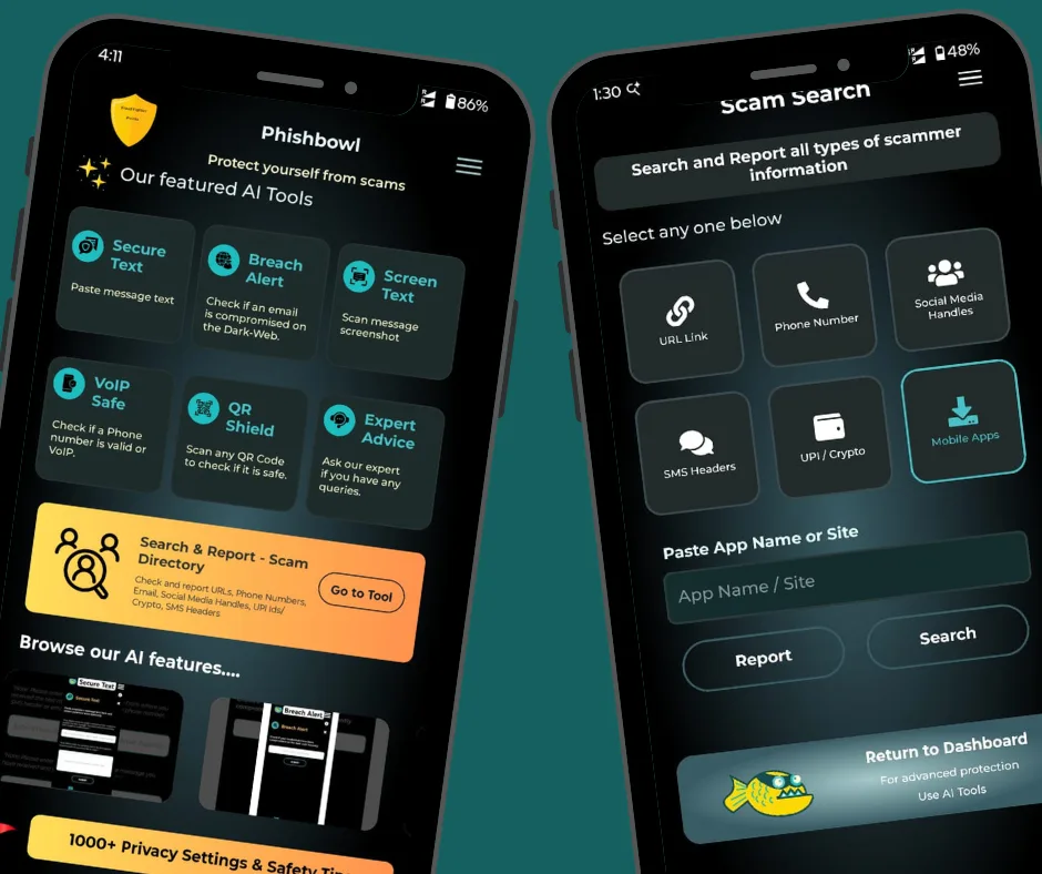 Phishbowl AI Scam Detector App